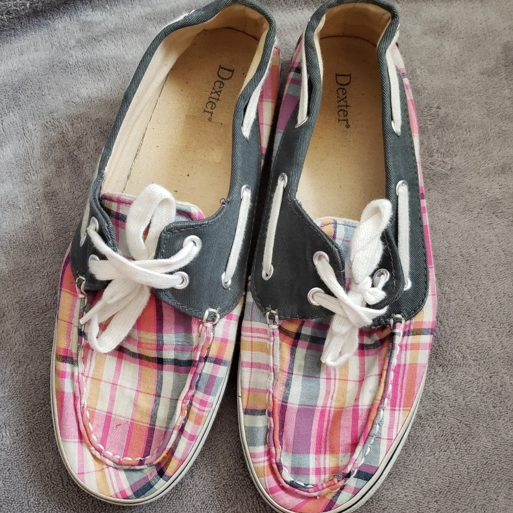 Size 10 Dexter Plaid Boat Shoes